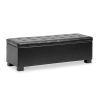 Baxton Studio BBT3101-Black-OTTO Roanoke Contemporary Black Ottoman